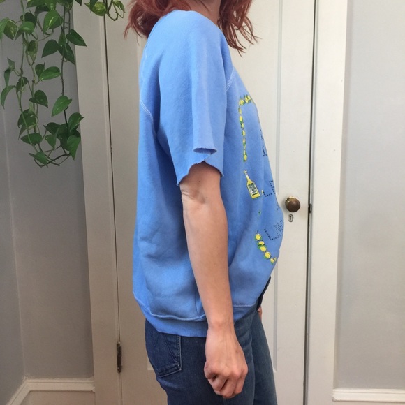 WILDFOX Limoncello Graphic Cut Off Sweater Top - Picture 3 of 8